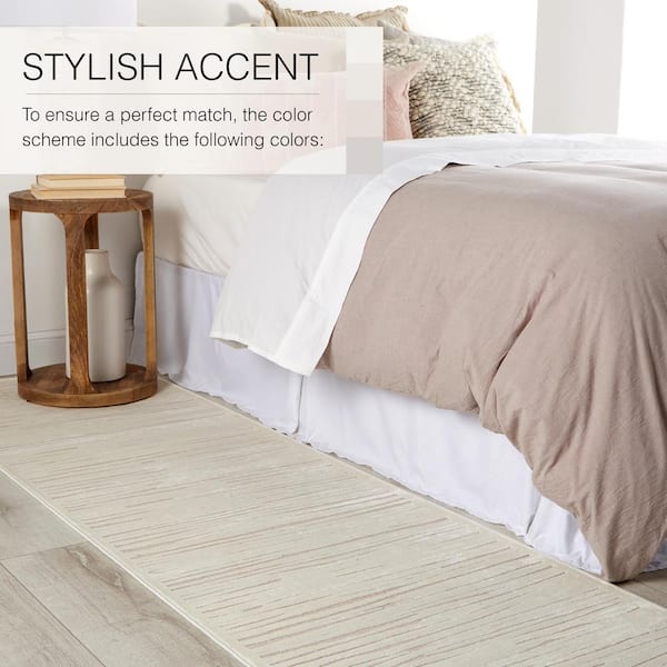 Machine Made Blanc De Blanc 8 ft. x 10 ft. Abstract Area Rug