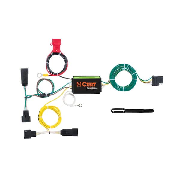 CURT Custom Vehicle-Trailer Wiring Harness, 4-Way Flat Output, Select Acura ILX, Quick Electrical Wire T-Connector