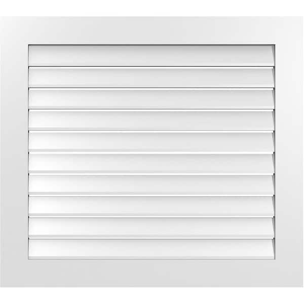 Ekena Millwork 38" x 34" Vertical Surface Mount PVC Gable Vent: Functional with Standard Frame