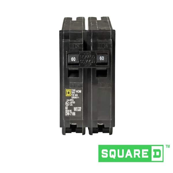 EDB24060 SQUARE D 2 POLE 60A 277 VAC 50/60 HZ CIRCUIT BREAKER NEW 