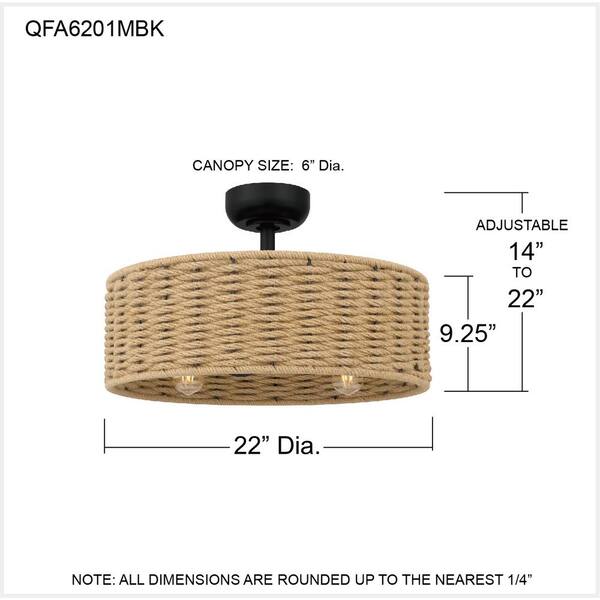 Quoizel Islander 22 in. Indoor Matte Black Ceiling Fan with Quoizel Islander 22 in. Indoor Matte Black Ceiling Fan with