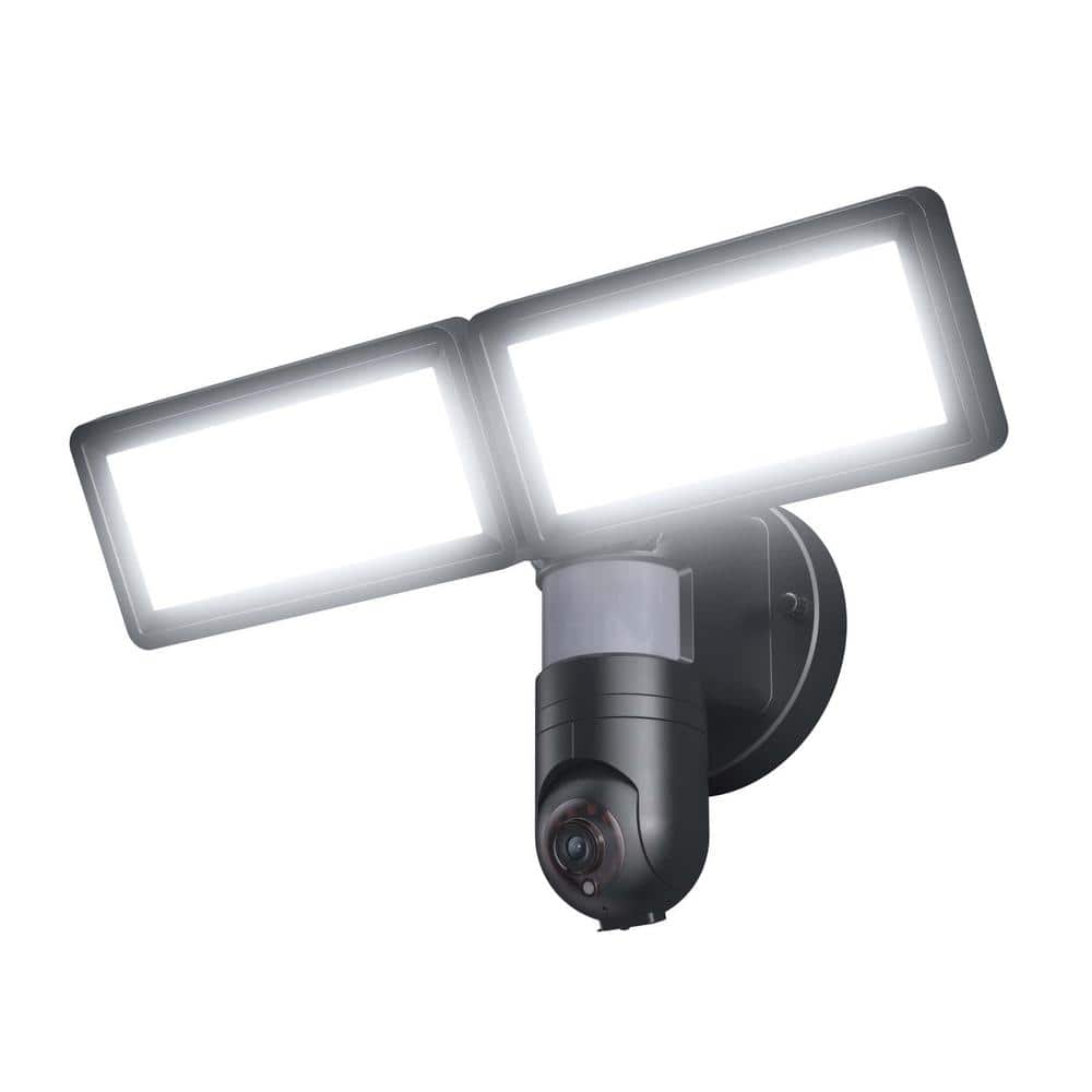 Black Acrylic Wi-Fi Outdoor Security Flood Light with Motion Sensor
