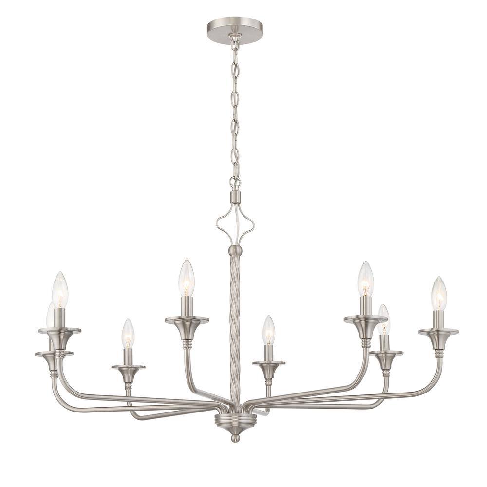 Jolenne Brushed Nickel 8-Light Candle Style Chandelier