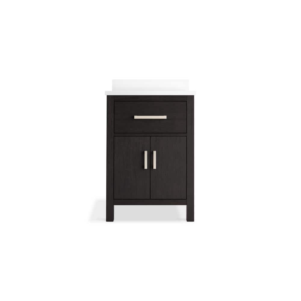 Kresla 24" Carbon Oak Bathroom Vanity with Quartz Top