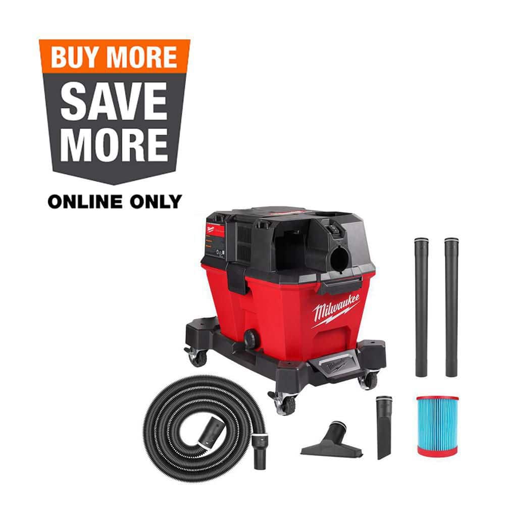 Milwaukee M18 FUEL 6 Gal. Cordless Wet/Dry Shop Vacuum with Filter, Hose, and Accessories 0910-20