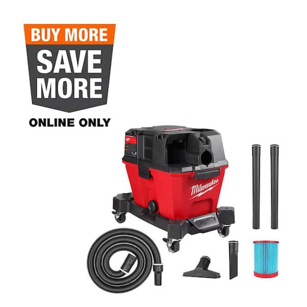 M18 FUEL 6 Gal. Cordless Wet/Dry Shop Vacuum with Filter, Hose, and Accessories