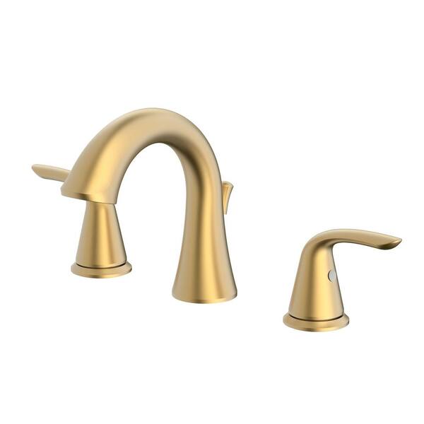 Glacier Bay Irena 8 in. Widespread 2-Handle Bathroom Faucet in Brushed ...