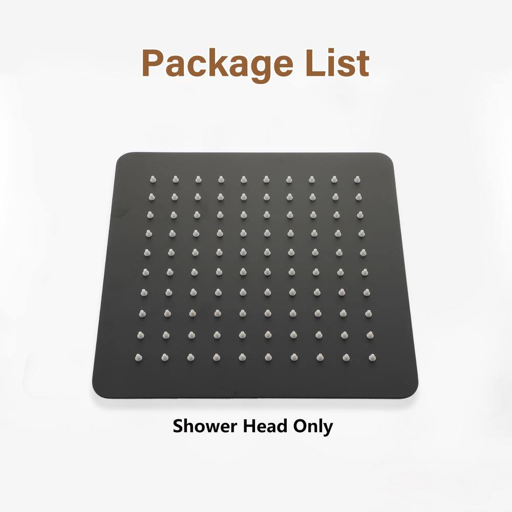 10" Matte Black Stainless Steel Square Rain Shower Head