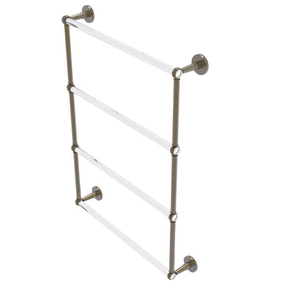 Allied Brass Clearview 24 in. 4-Tier Ladder Towel Bar with Twisted Accents in Antique Brass