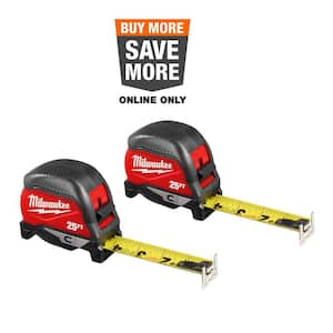 25 ft. Compact Magnetic Tape Measure (2-Pack)