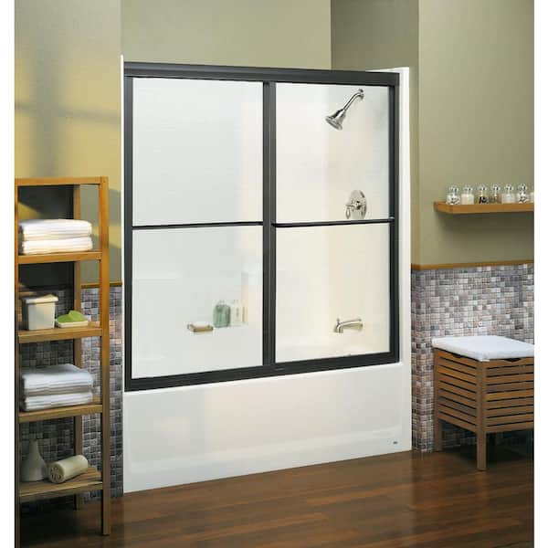 Aquatic Everyday 60 in. x 32 in. x 76 in. 1-Piece Bath and Shower Kit with Right Drain in Bone