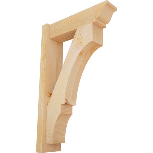 Ekena Millwork 6 in. x 32 in. x 20 in. Douglas Fir Balboa Traditional Rough Sawn Outlooker