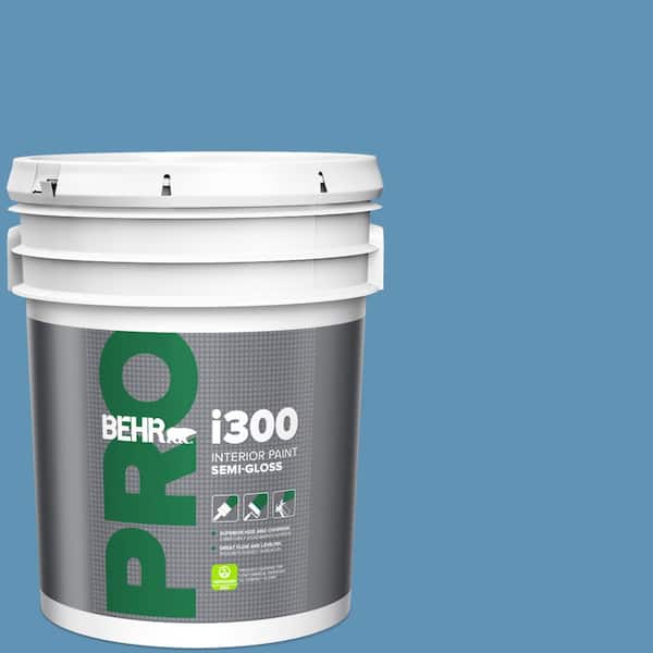 BEHR PRO 5 gal. #MQ5-56 Empire Blue Semi-Gloss Interior Paint