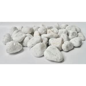 Rock Ranch 0.40 cu. Ft. 30 lbs. 1 in. to 2 in. Premium Grade-1 Tumbled White Marble Landscaping Pebble