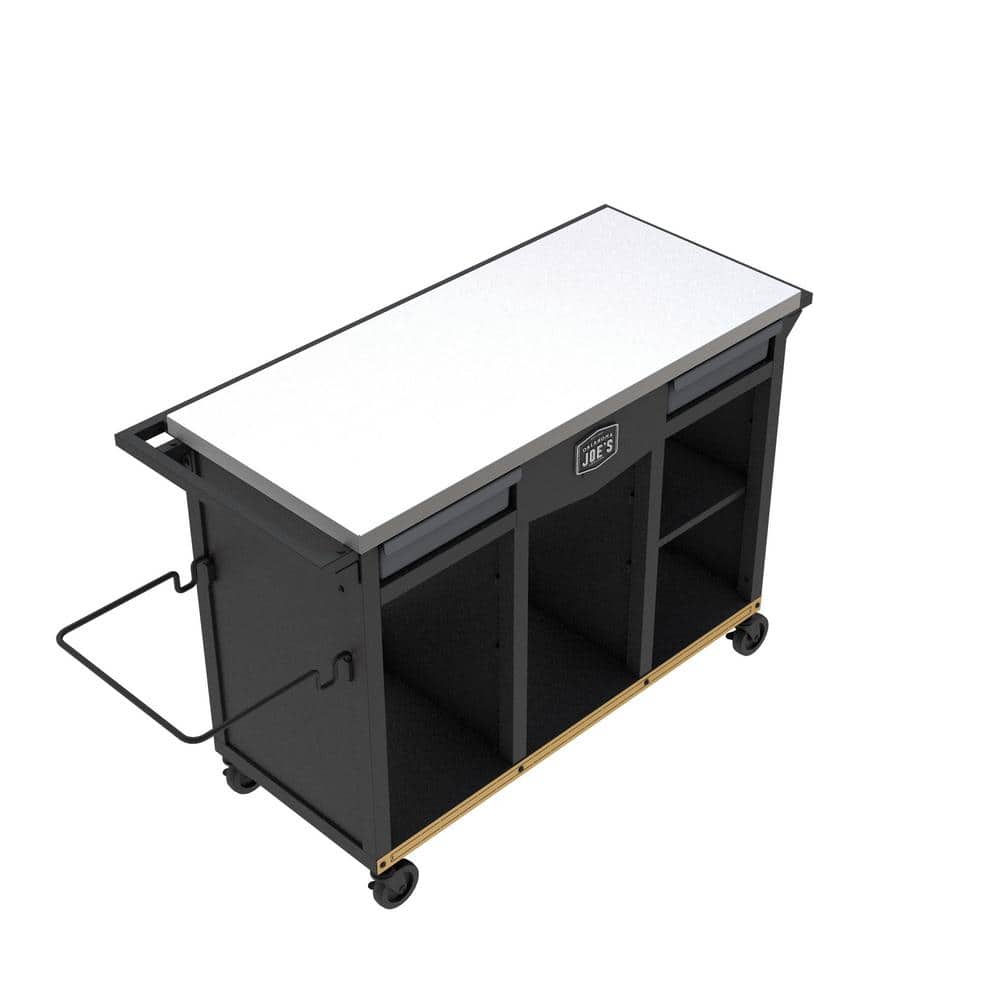 Oklahoma Joe's Black Steel Prep and Storage Cart with Wheels