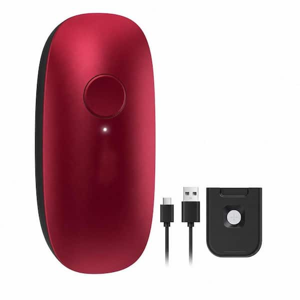 Red Auto Stop Electric Can Opener with Arthritis - 1 touch Side Cut and Smooth Edge for Seniors