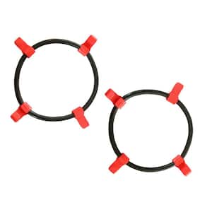 8 in. Tire Hub Tire Chain Tensioners, Rubber Bands Ring with 4 clip tabs, Set of 2