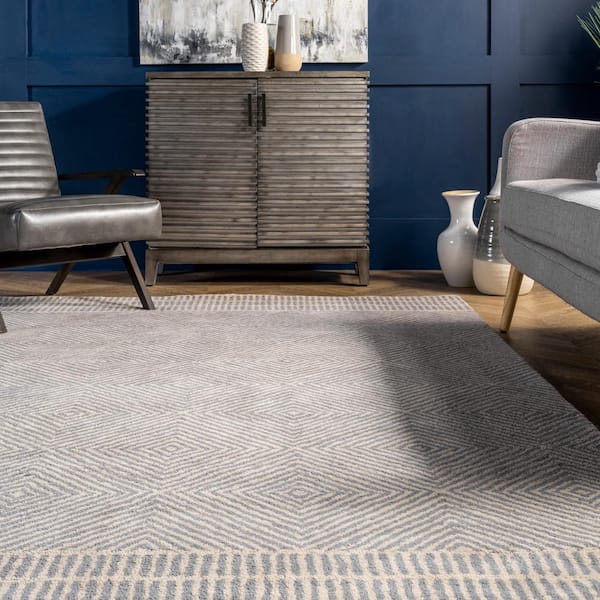 Nirvan Industrial Abstract Indoor Area Rug Gray/ivory - Captiv8e