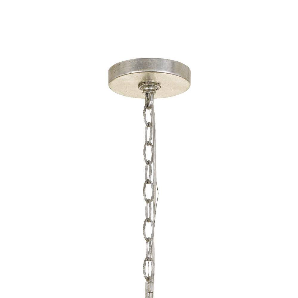 Antique Silver Mini 4-Light Crystal Chandelier with Hand Cut Beads