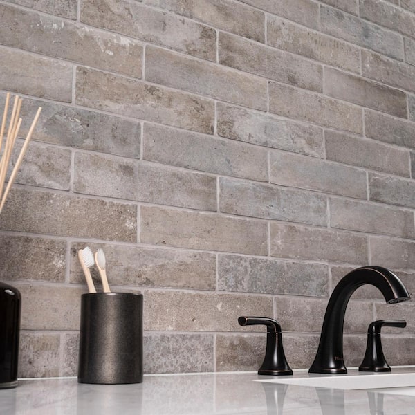 MSI Capella Taupe Brick Matte Porcelain Tile 2 in. x 10 in., Floor