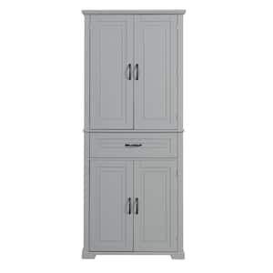 15.70 in. W x 29.90 in. D x 72.20 in. H Bathroom Storage Wall Cabinet in Grey