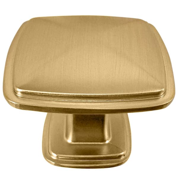 Katonah 1 in. Matte Brushed Brass Square Cabinet Knob