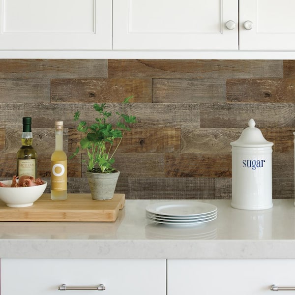 wood tile as backsplash