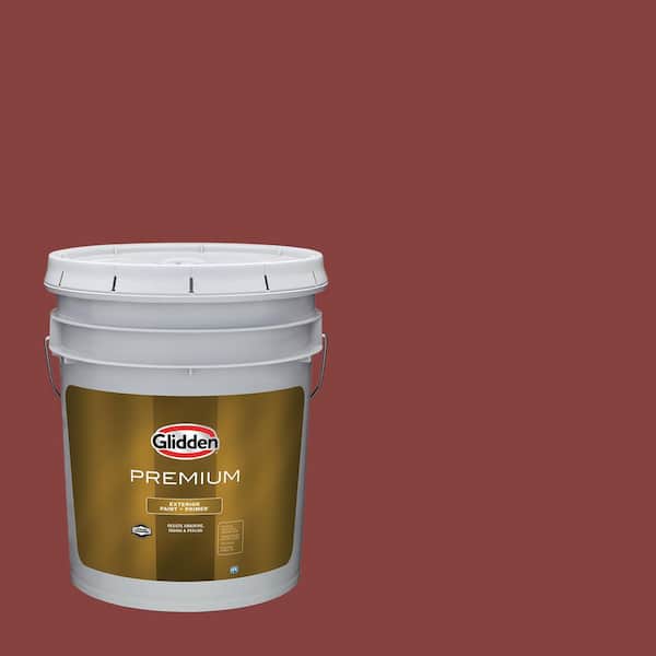 Glidden Premium 5 gal. PPG1056-7 Brick Dust Flat Exterior Latex Paint