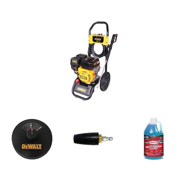 3400 PSI 2.5 GPM Pressure Washer with DeWalt 210 Engine, 18 in. Surface Cleaner, Turbo Nozzle and 1 Gal. Cleaner