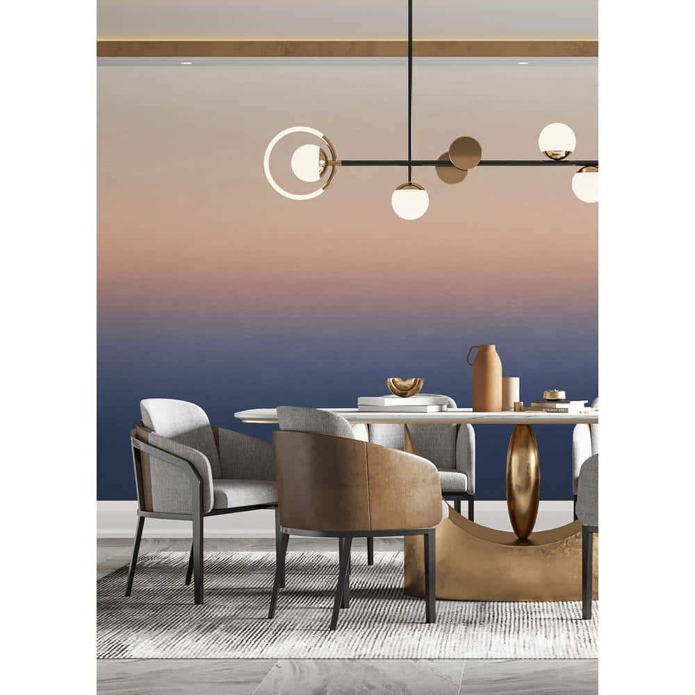 Sunrise Ombre Wall Mural in Orange and Blue