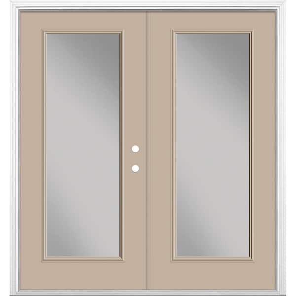 Masonite 72 in. x 80 in. Canyon View Steel Prehung Left-Hand Inswing Full Lite Clear Glass Patio Door with Brickmold