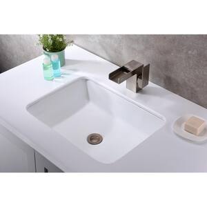 Dahlia Series 7.25 in. Ceramic Undermount Bathroom Sink Basin in White