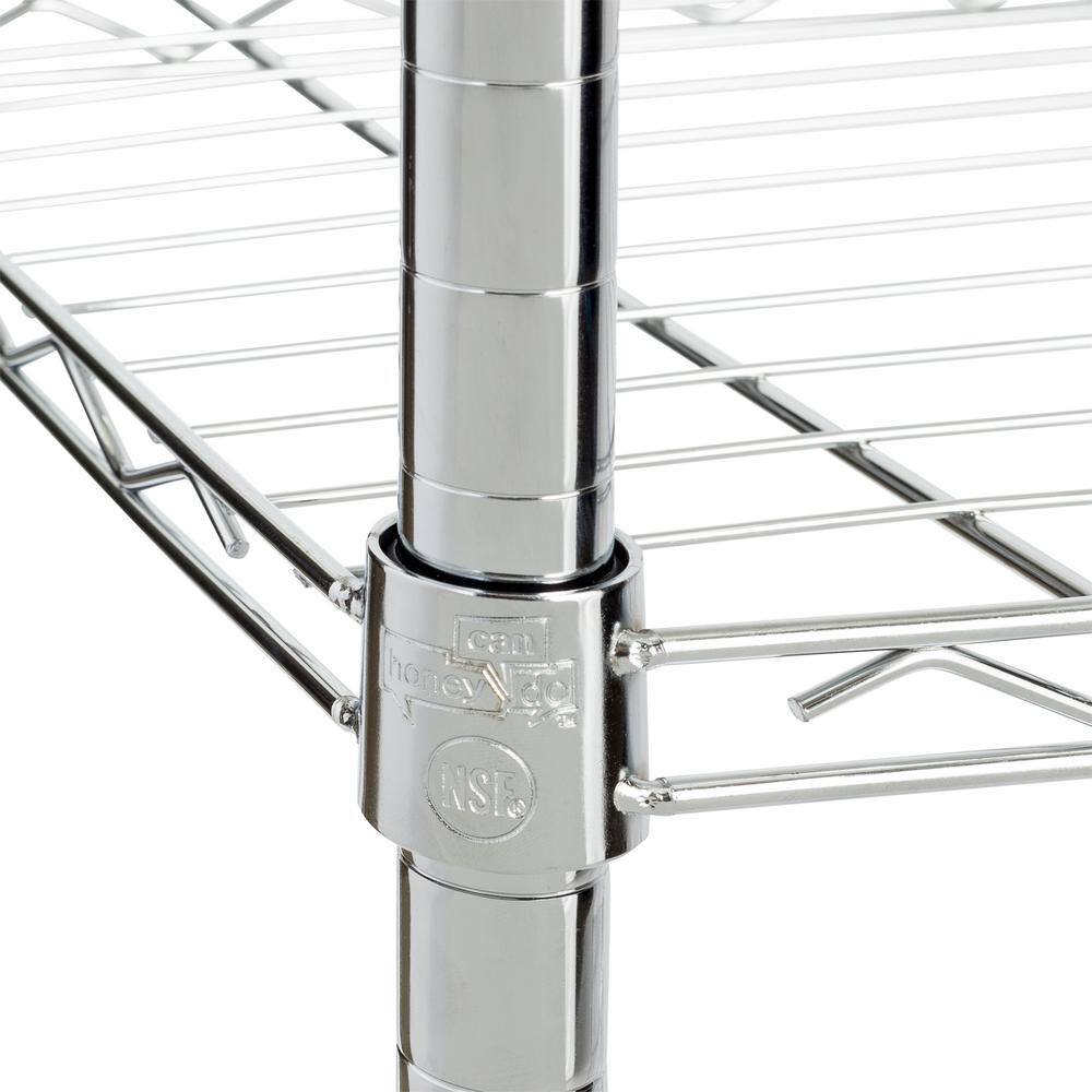 Chrome 3-Tier Adjustable Steel Shelving Unit, 36" x 14"