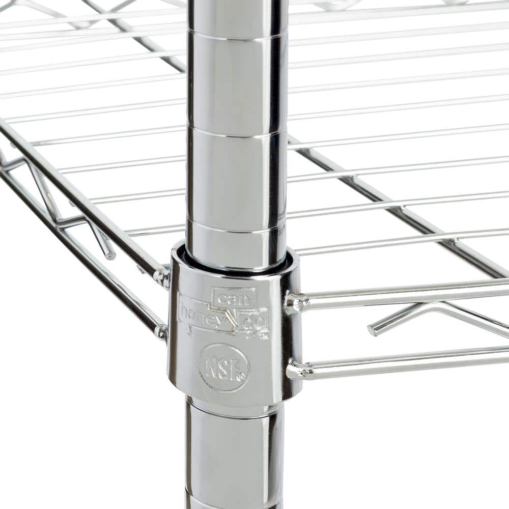 Heavy-Duty Chrome 4-Tier Adjustable Steel Shelving Unit