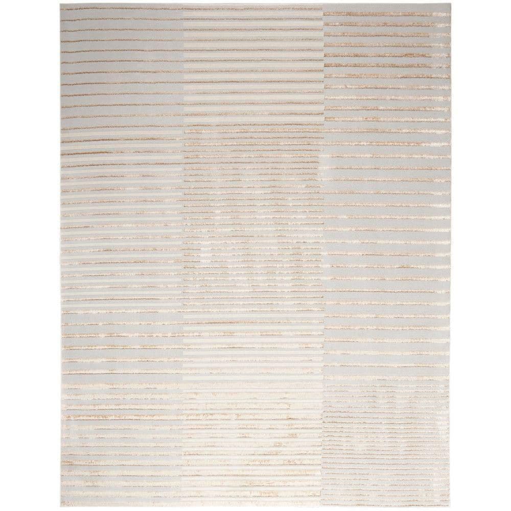 Brushstrokes Beige Silver 8 ft. x 10 ft. Abstract Contemporary Area Rug price history on PriceWatchPro