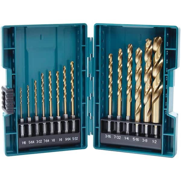 Impact 1/4 in. Hex Shank Gold Titanium Drill Bit Set (14-Piece)