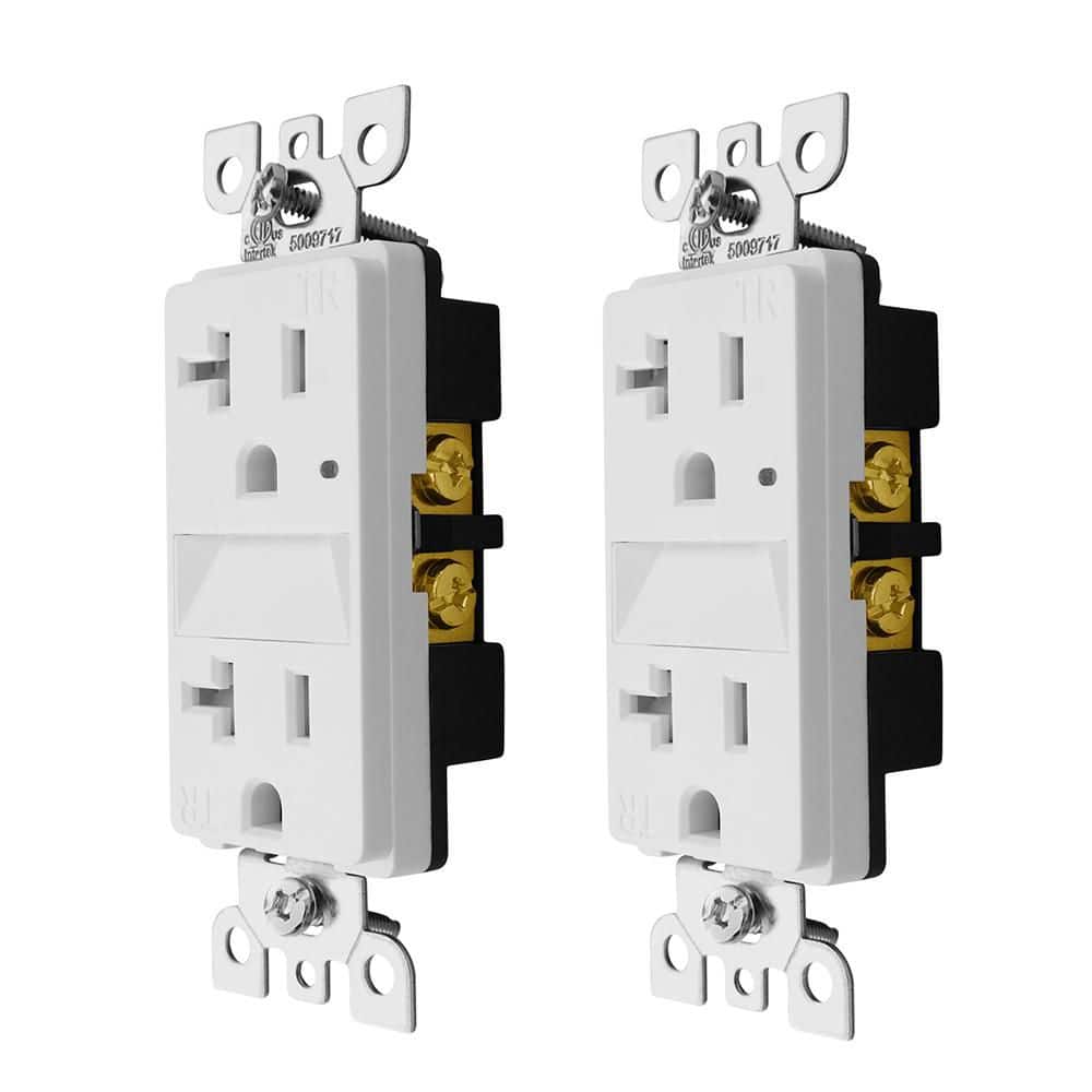2-Pack Decorator White 20A 125V Tamper-Resistant Duplex Outlet With Automatic Sensor Night Light price history on PriceWatchPro