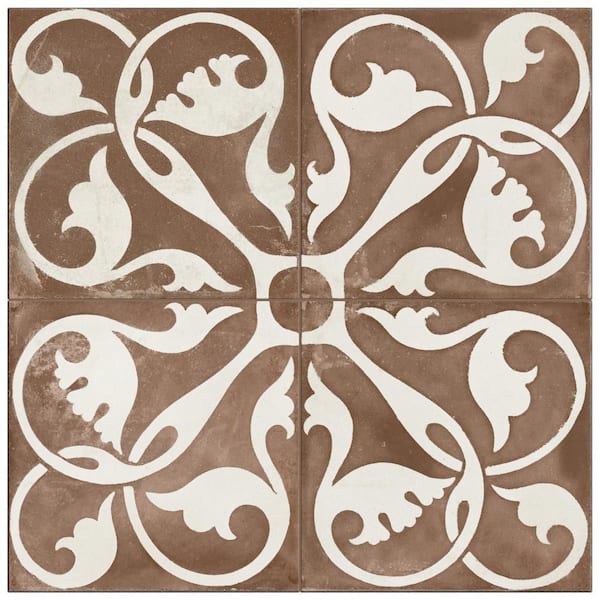 Kings Nouveau Ruby 4-2/5 in. x 4-2/5 in. Ceramic Floor and Wall Take Home Tile Sample