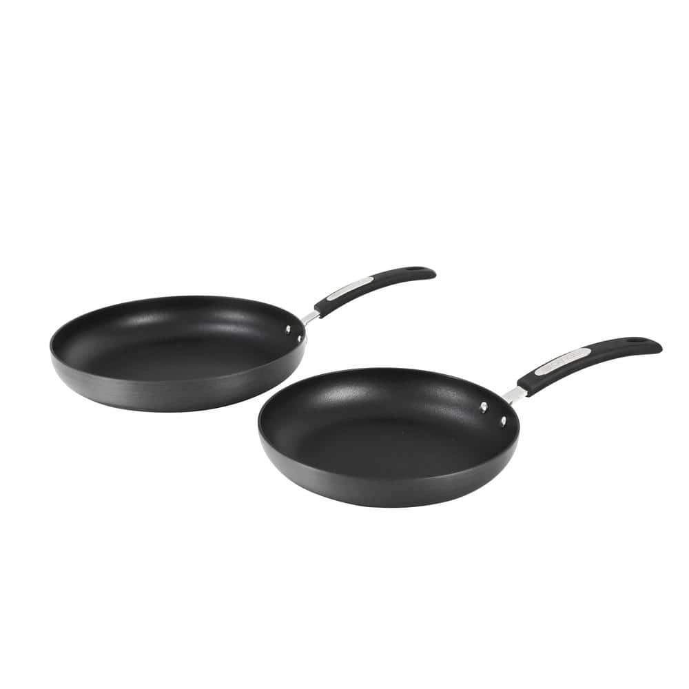 Cook N Home Professional Hard Anodized Nonstick Saute Fry Omelet Pan 3 Piece Set, 8 inch/9.5 inch/12 inch, Black