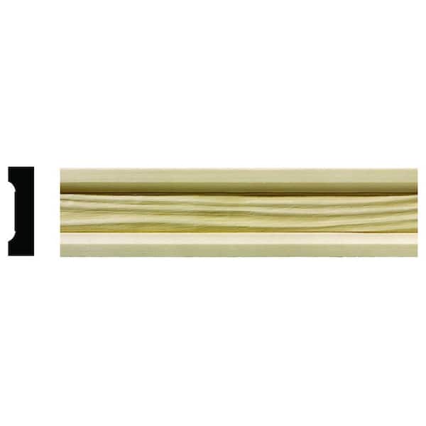 Ornamental Mouldings 1/2 in. x 1-3/4 in. x 96 in. Hardwood White Unfinished Wave Small Chair Rail Moulding