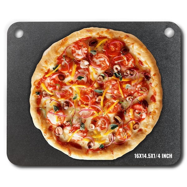 VEVOR Pizza Steel, 16 x 14.5 x 1/4in. Pizza Steel Plate for Oven, Pre-Seasoned Carbon Steel Pizza Baking Stone