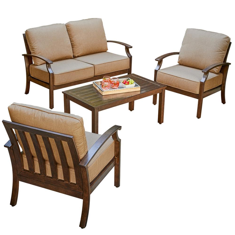 Agio bridgeport 4 piece woven deep seating discount set