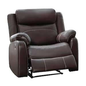 Goby Dark Brown Microfiber Lay Flat Manual Recliner