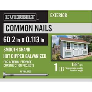 6D 2 in. Common Nails Hot Dipped Galvanized 1 lb (Approximately 159 Pieces)