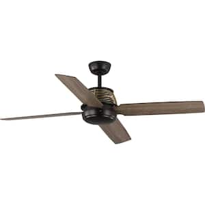 Shaffer 56 in. Indoor Architectural Bronze Mid-Century Modern Ceiling Fan with Remote Included for Great Room