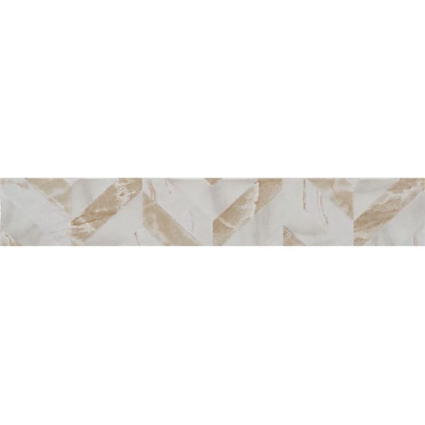 Florida Tile Home Collection Michelangelo White 2 in. x 12 in. Ceramic Wall Listello Tile