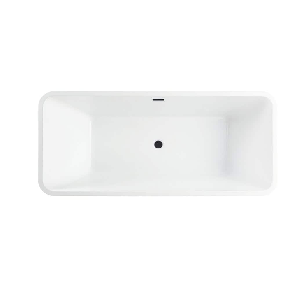 67'' White Acrylic Freestanding Soaking Bathtub