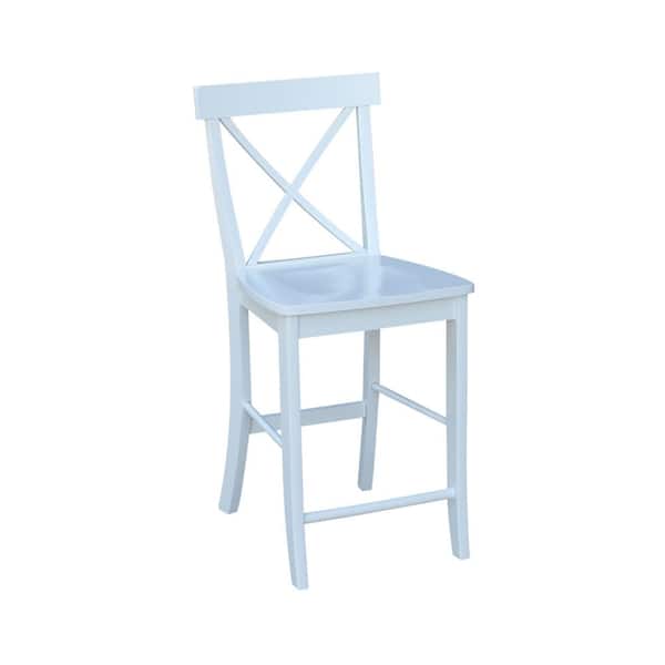 International Concepts 24 in. Alexa Pure White Counter Stool