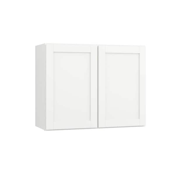 Courtland 30 in. W x 12 in. D x 23.5 in. H Assembled Shaker Wall Bridge Kitchen Cabinet in Polar White