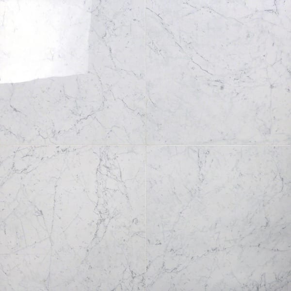 Marmo Bianco 23.62 in. x 23.62 in. Polished Marble Look Porcelain Floor and Wall Tile (15.49 sq. ft./Case)